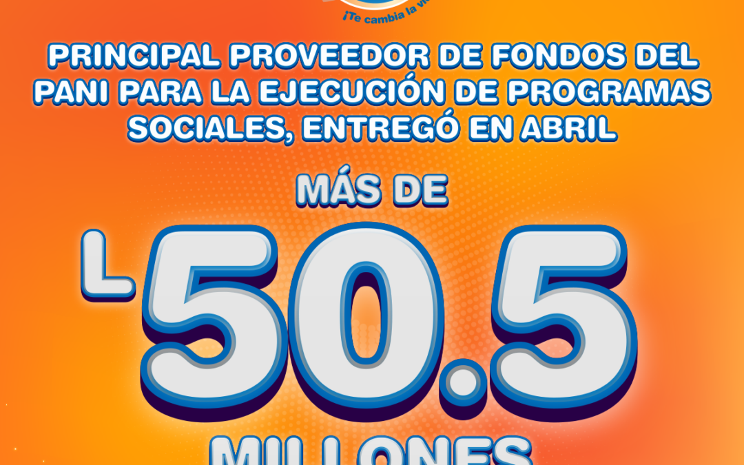 LOTO, principal proveedor de fondos al PANI entrega más de 50 millones de lempiras a la institución